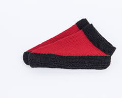 Red & Black Woollen Socks | Vegan Acrylic Wool