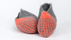 Woollen Socks Or Booties | Grey & Orange | Acrylic Wool