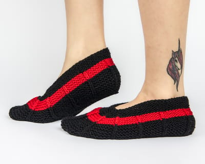 Woollen Socks or Booties | Red & Black | Acrylic Wool