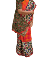 Cotton Saree with Blouse Piece | Kalamkari Design