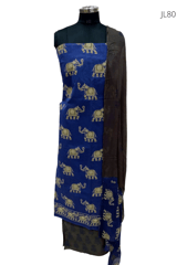 Blue Color Cotton Dress Material JL80