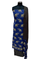 Blue Color Cotton Dress Material JL80