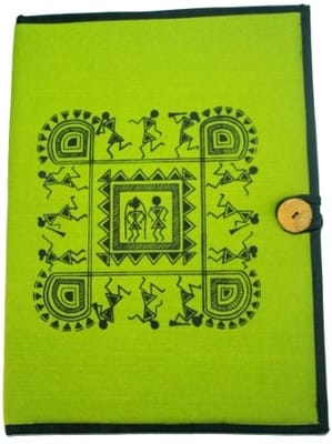 Square Warli Design Button File folder