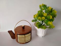 Kettle Coaster Set / Wood & Brass