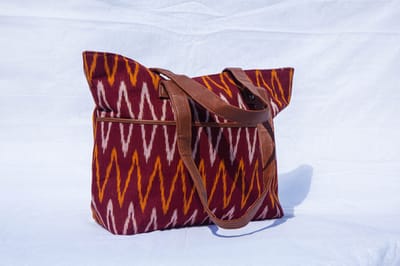 Maroon Hand Bag / Ikkat