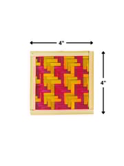 Bamboo Coaster Pink and Yellow - Set of 6