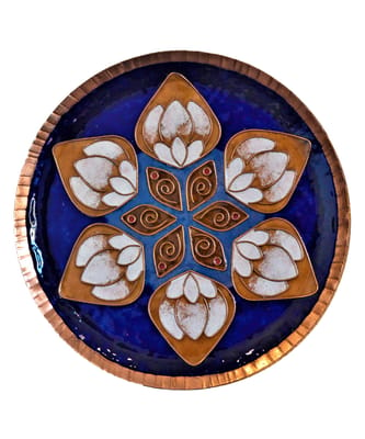 Copper Enamel Wall Plate | Lotus In The Petal