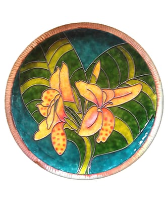 Copper Enamel Wall Plate | Gardens of Vishwakarma