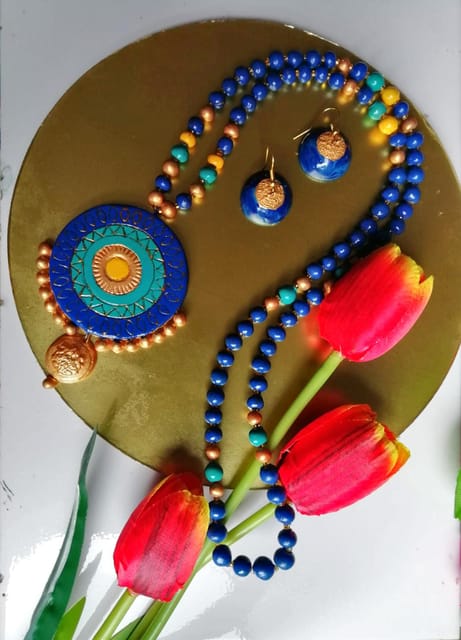 Handcrafted Terracotta Jewellery set (Floral Collection)