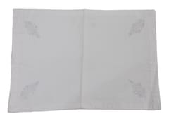 Rectangular Table Placemat  (Pure White With Embroidery :Linen)