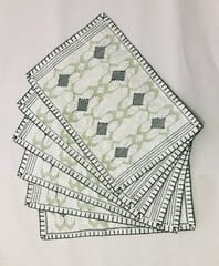 Table Placemat Pack of 6  (Green-Diamond Design)