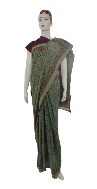 Green Kalamkari Saree VMM 3