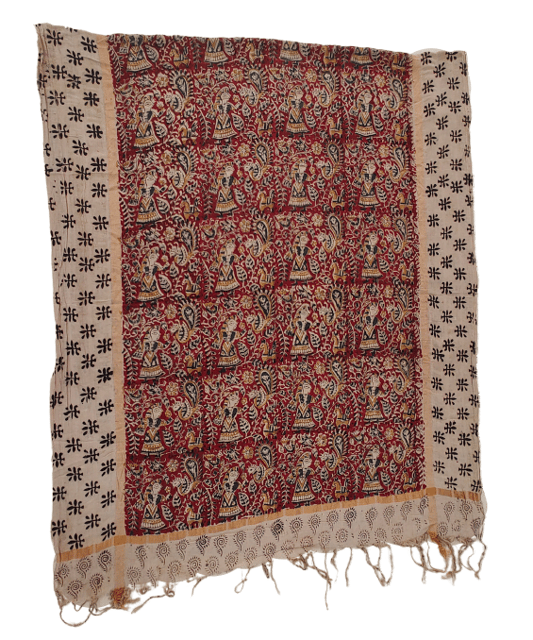 Red Kalamkari Dupatta VMM 001