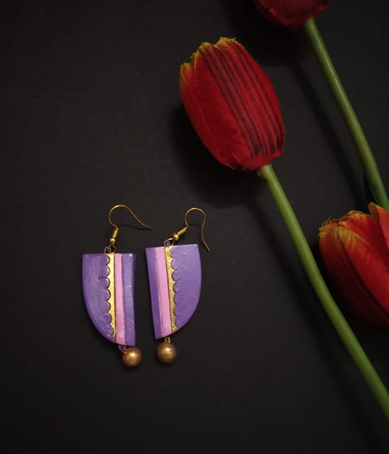 Terracotta Earrings (Geometric Dangler Collection)