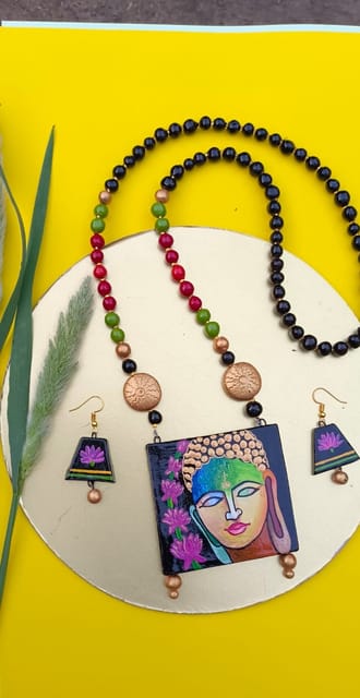 Handcrafted Terracotta Jewelry Set (Buddha Collection)