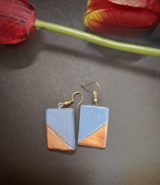 Terracotta Earrings(Geometric Dangler Collection)