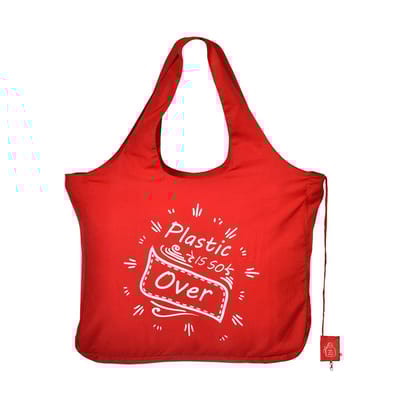 Reusable And Foldable , Eco Friendly Bag In Red