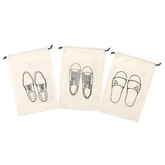 Reusable And Washable Cotton Fabric Drawstring Shoe Cover - Pack Of 3 For Men