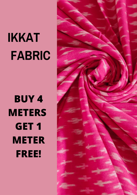 Pink Ikkat Fabric-2