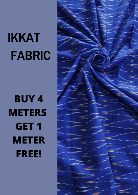 Blue Ikkat Fabric-5