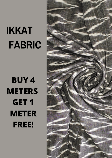 Grey Ikkat Fabric-8