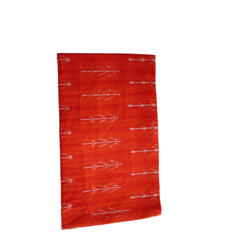 Orange Ikkat Fabric-013