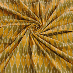 Mustard and Green Ikkat Fabric