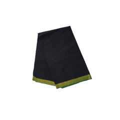 Black Fabric With Green And Gold Zari Border