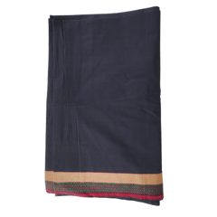 Black Fabric With Gold Zari Border