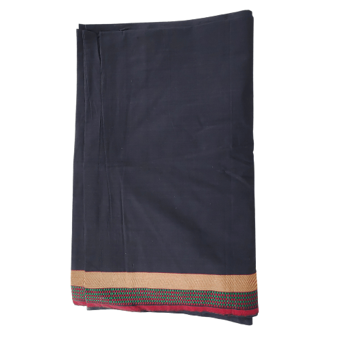 Black Fabric With Gold Zari Border