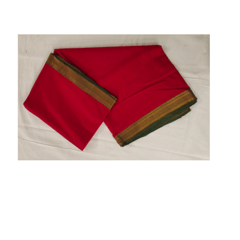 Red Fabric With Gold Zari Border-1