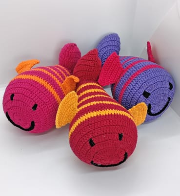 Handmade Crochet Rattle - Fish (Pack Of 2)