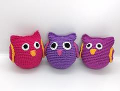 Handmade Crochet Stress Ball - Owl (Pack Of 3)