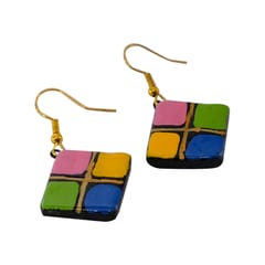 Multicolour Terracotta Earrings ( Geometric Collections)