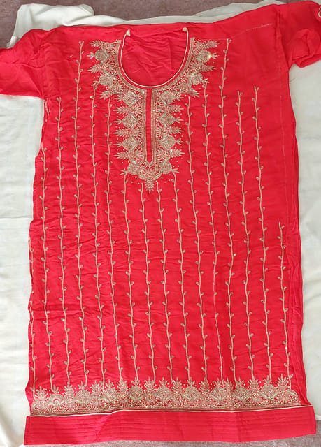 Zari Embroidered Kurta Set For Women