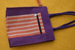 Purple Jute Lunch Bag JL12