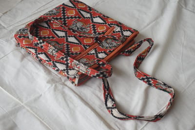 Orange Kalamkari Handbag JL2