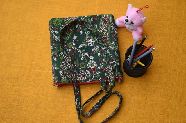 Green Kalamkari Handbag JL28