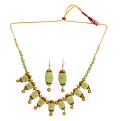 Green And Pink Terracotta Choker Set
