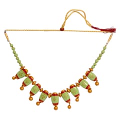 Green And Pink Terracotta Choker Set