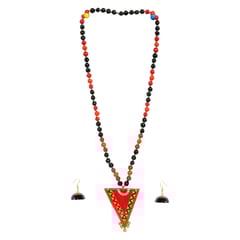Red and Black Terracotta Necklace set