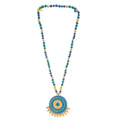Blue & Golden Coloured Circular Necklace Set