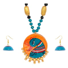 Peacock Designed Terracotta Necklace