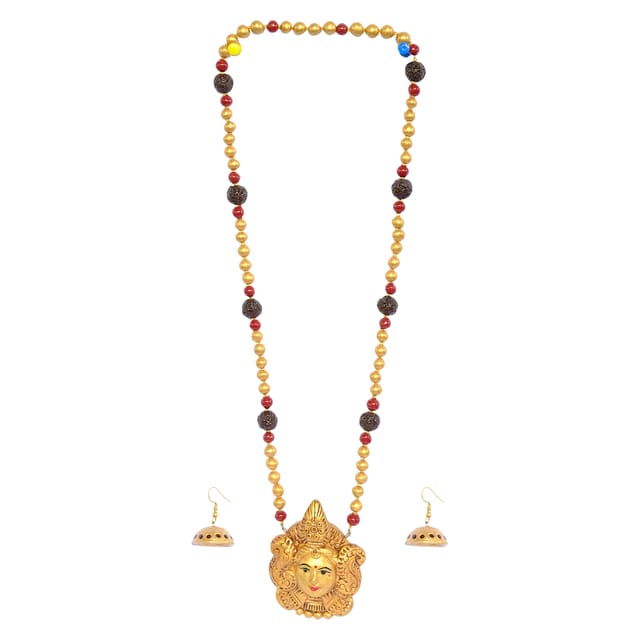 Golden Idol Shaped Necklace set