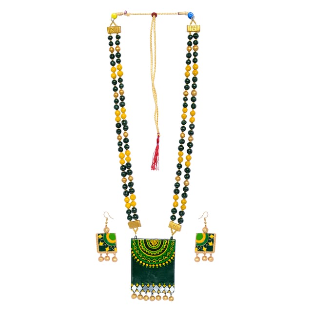MULTI COLOURED SQUARE NECKLACE SET