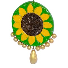 SUNFLOWER PAINTED LONG NECKLACE SET