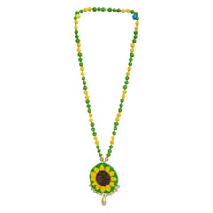 SUNFLOWER PAINTED LONG NECKLACE SET