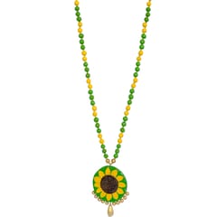 SUNFLOWER PAINTED LONG NECKLACE SET