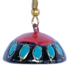 MULTI COLOURED WORLI DESIGN NECKLACE WITH JHUMKA