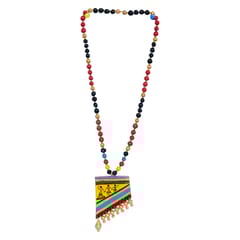 MULTI COLOURED WORLI DESIGN NECKLACE WITH JHUMKA